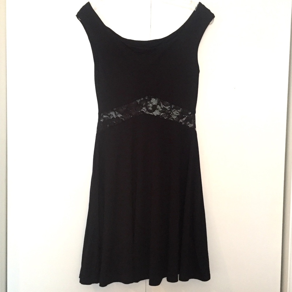 ASOS TALL Bardot Lace Insert Skater Dress